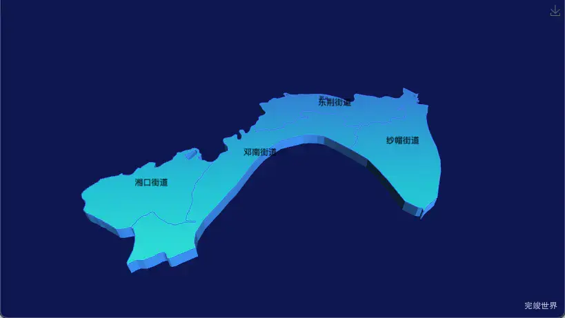 echarts 武汉市汉南区geoJson地图3d地图实现渐变效果
